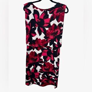 Worthington Red Pink White Floral Sleeveless Mini Dress Flowers Blousen Dress